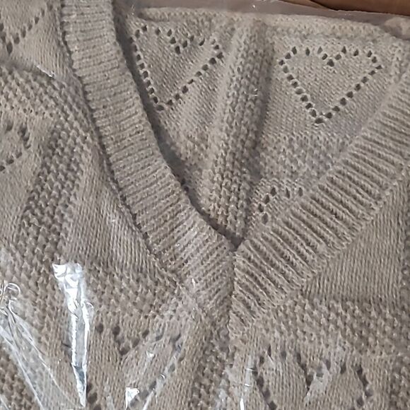 🧁3for$36🧁Hearts Openwork Relaxed Fit Knit Sweater sz XL - Picture 7 of 7